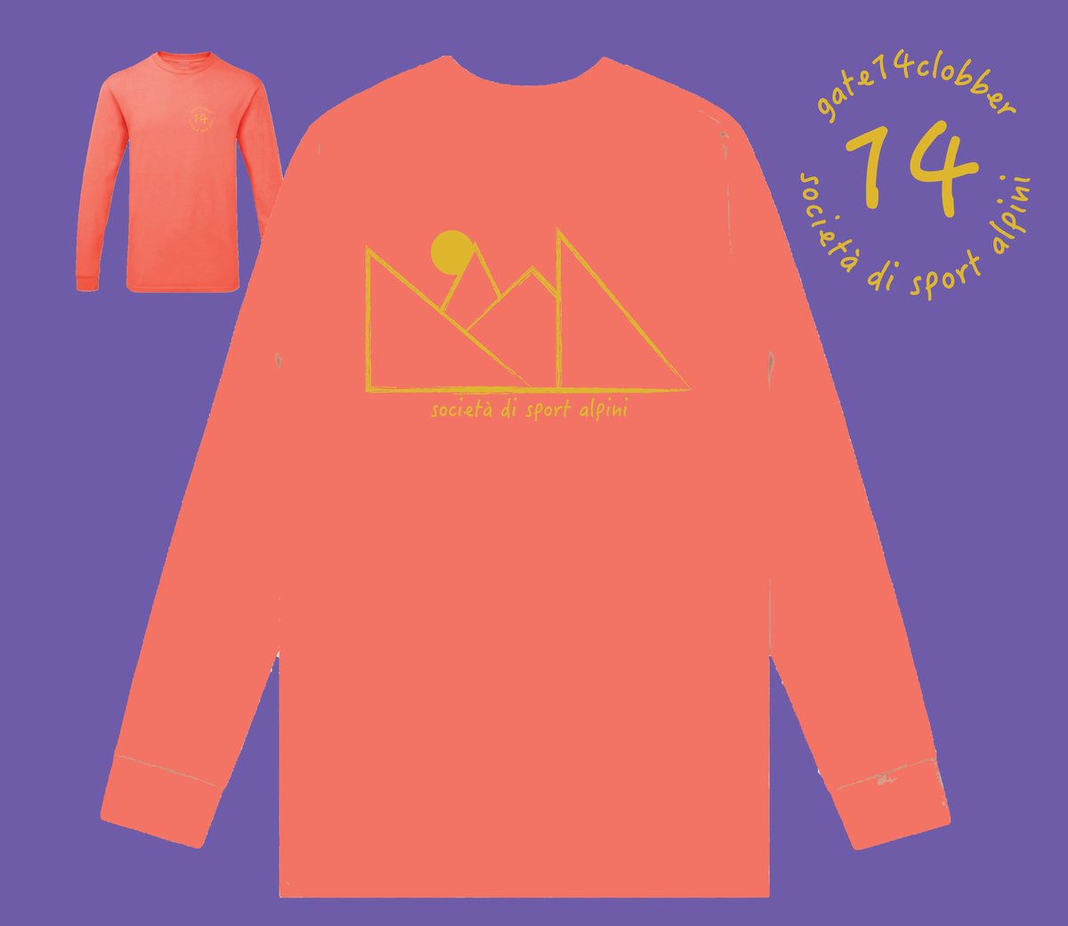 Image of SALE: Società di Sport Alpini Long Sleeve Tee Coral