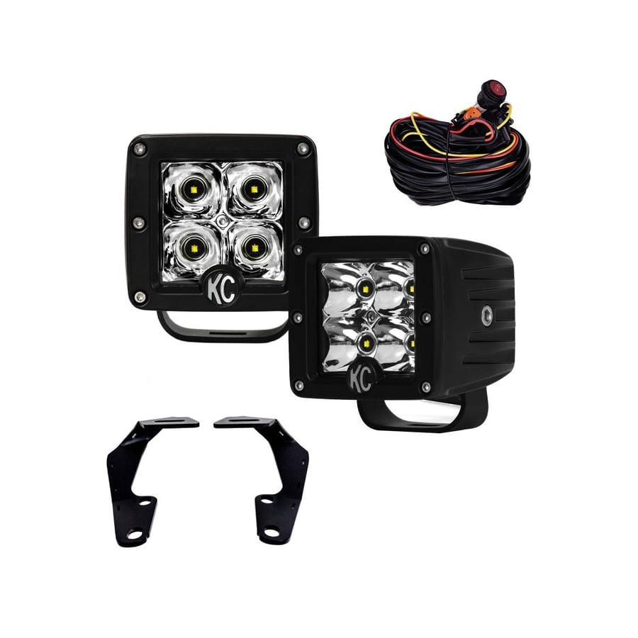 Image of KC Hilites 10W C3 LED Toyota 4Runner (10-19) [w/ Pillar/Ditch Mount Bracket Kit] Spot or Flood Beam