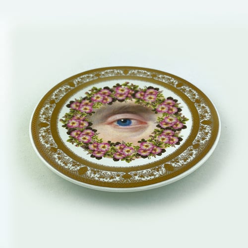 Image of Lover Eyes Flowers - Fine China Plate - #0783