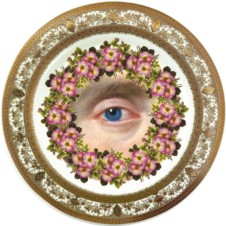 Image of Lover Eyes Flowers - Fine China Plate - #0783