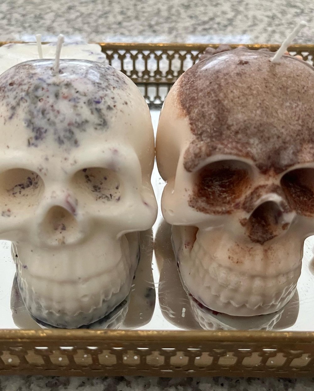 Lavender wormwood peony skull heart bundle