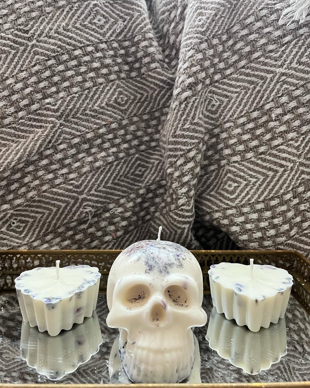 Lavender wormwood peony skull heart bundle