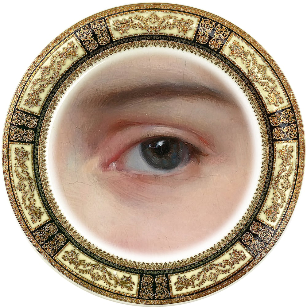 Image of Lover Eye Grey  - Fine China Plate - #0781