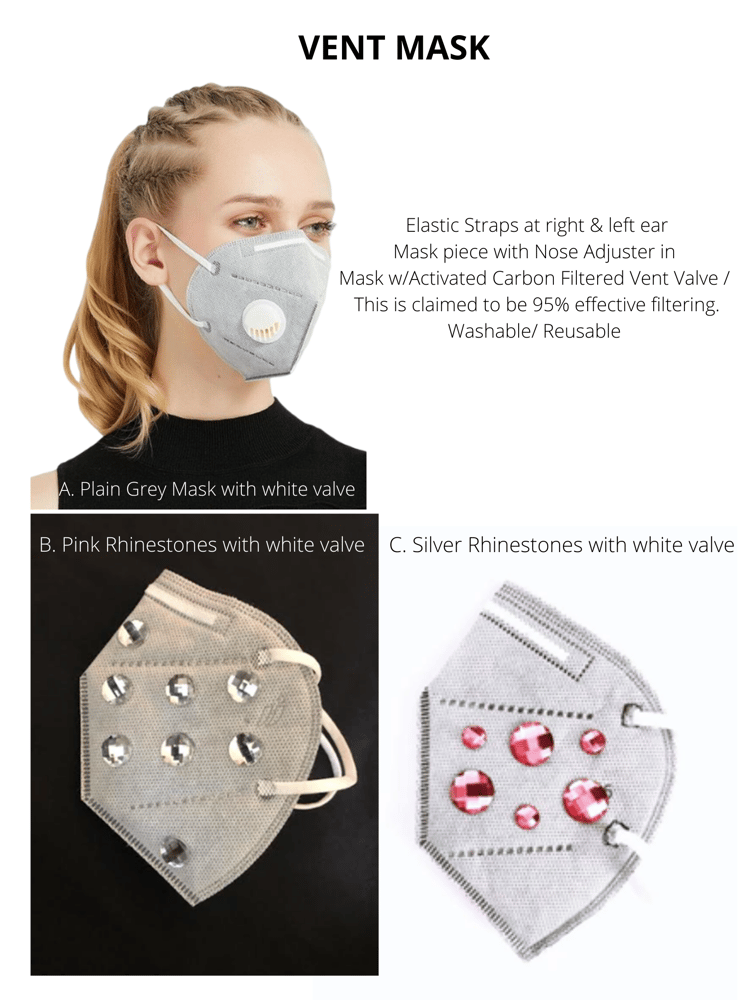 Image of Face Mask With Valve in 3 different styles
