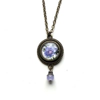 Image 1 of Purple Aster Vintage Inspired Pendant Necklace