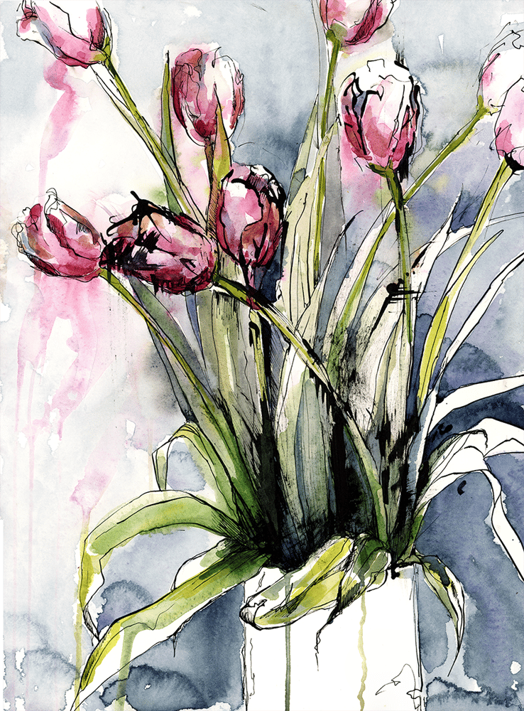 Image of Tulips: Original Watercolor and PRINTS!