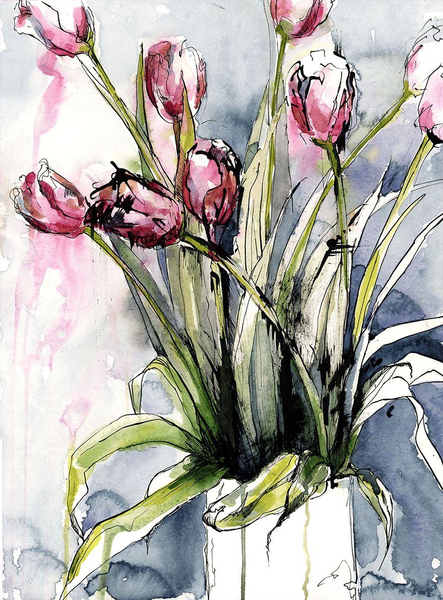 Image of Tulips: Original Watercolor and PRINTS!