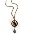 Crow and Moon Pendant Necklace
