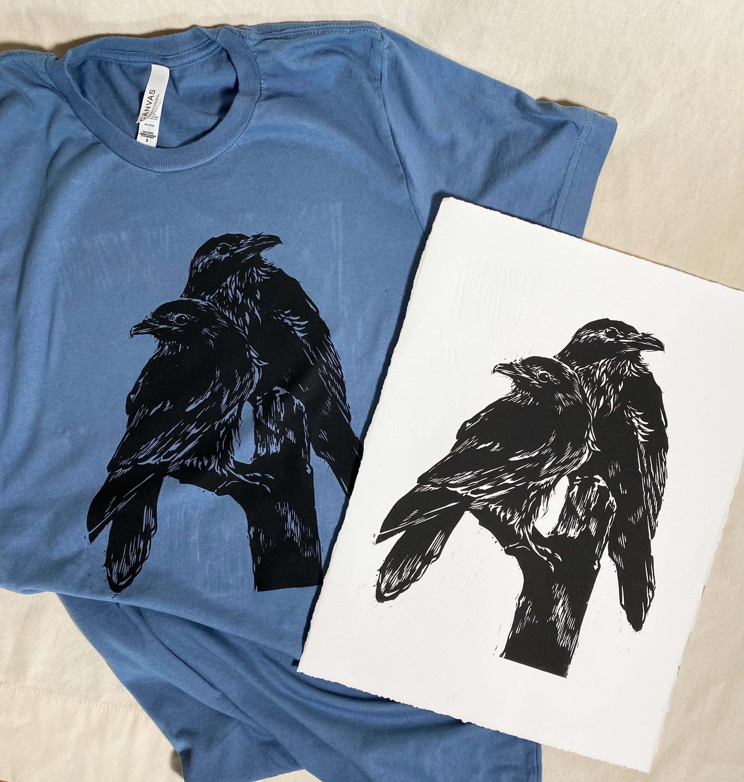 Image of Raven Pair T-shirt and Prints