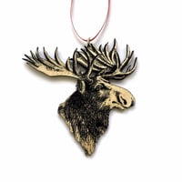 Image 1 of Moose Head Tree Ornament