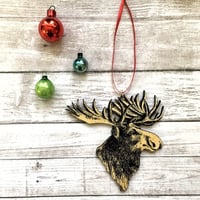 Image 3 of Moose Head Tree Ornament