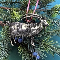 Image 3 of Long-Horned Goat Tree Ornament
