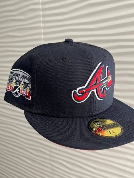 Image of Atlanta Braves Navy Fitted Hats