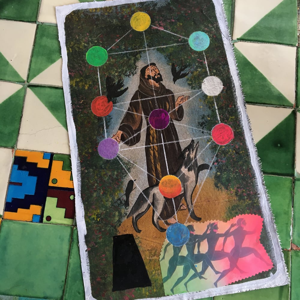 Image of Saint Francis transubstancian with Nature as the Tree of lIfe  