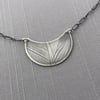 Sterling Silver Crescent Feather Necklace