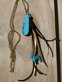 Image 1 of Cowgirl necklace with real kangaroo leather
