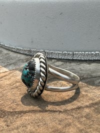 Image 3 of Kingman Turquoise Nugget Ring Size 10