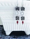 Triple Sunflower Tapestry Squares earrings