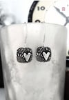 Sunflower Tapestry Heart Earrings