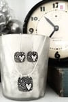Sunflower Tapestry Heart Earrings