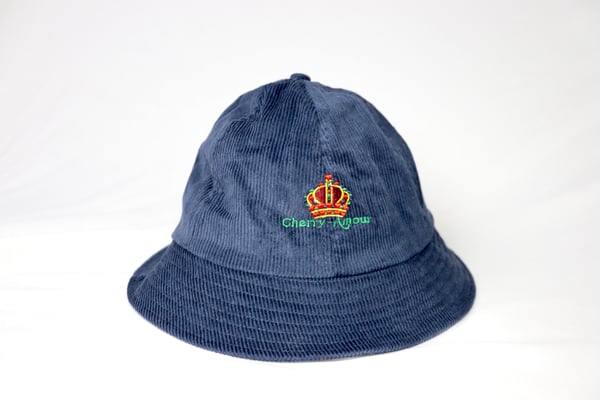 Image of  "Crown of Hearts" Navy Bell Bucket Hat 