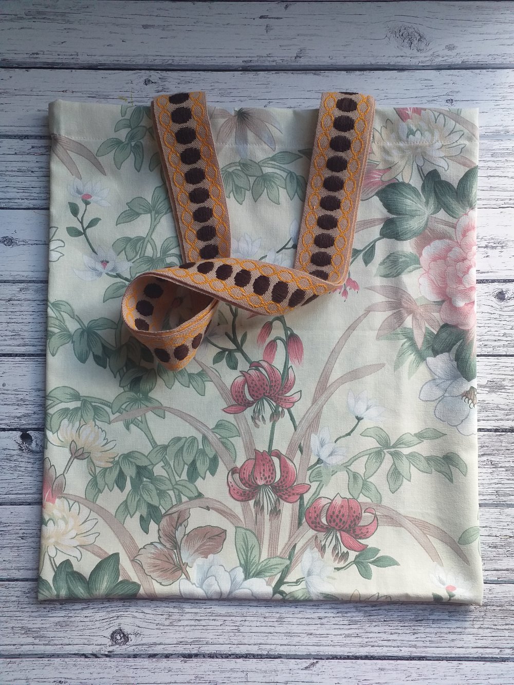 Image of Repurposed Vintage Floral Tote Bag