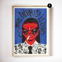 Image 1 of NEW | 1 OF 1 | HAND EMBELLISHED PRINT | THE WORLD IS OURS 002 : DOODLE EDITIONS