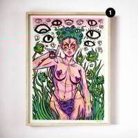 Image 1 of NEW | 1 OF 1 | HAND EMBELLISHED PRINT | 'EYEBALLIN' - MEGA EYE EDITIONS