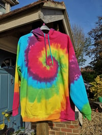 Image 3 of Adult unisex rainbow spiral hoodie