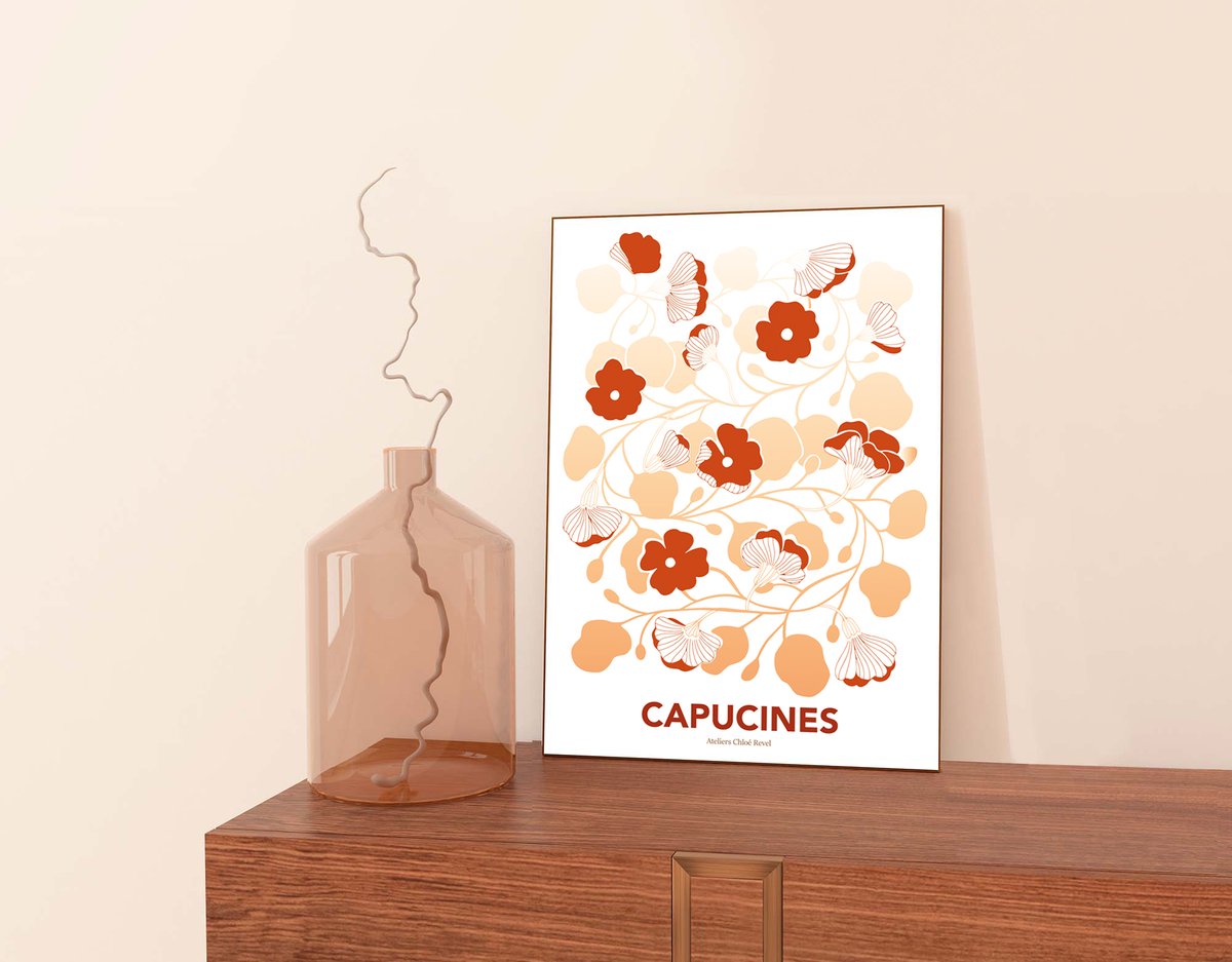 Affiche capucines oranges