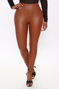 Image 2 of Cognac Leather Pants 