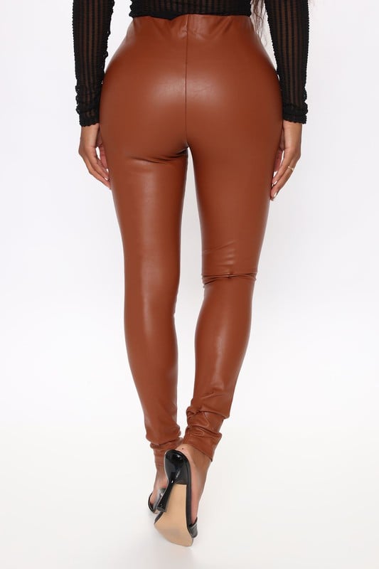 Cognac Leather Pants