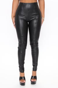 Image 2 of Black Faux Leather Pants