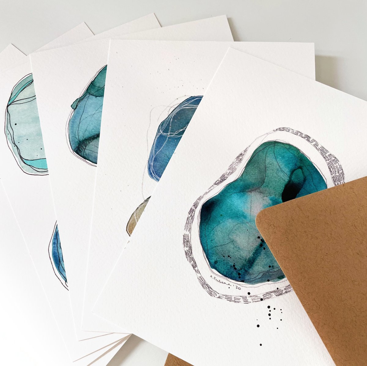 Art Print Flat Blank Card Sets