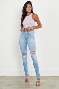 Image 1 of Distressed Skinny Jeans 