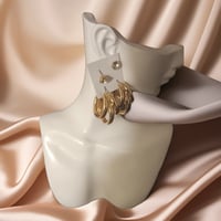 Image 3 of Luxe Gold Hoop Earrings Set