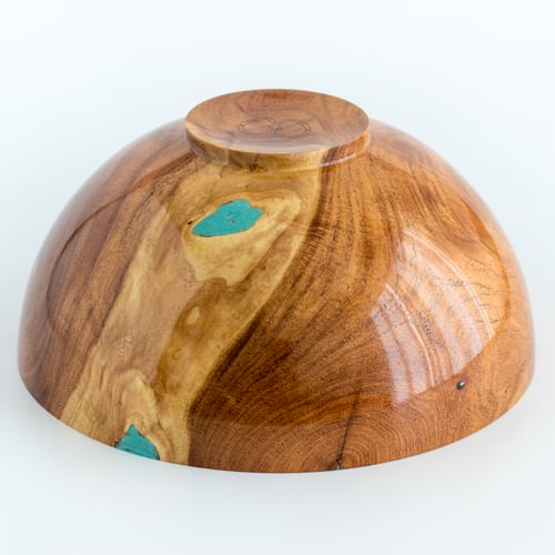 Image of Mesquite Bowl with Turquoise Powder Inlay