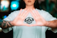 Image 4 of White Embroidered Emblem Tee