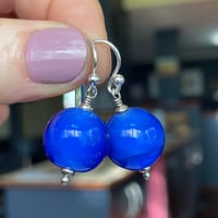 Image 4 of Blue Rounds Earrings - Larger
