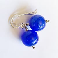 Image 2 of Blue Rounds Earrings - Larger