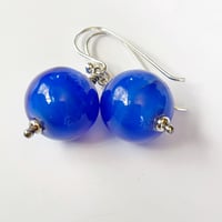 Image 3 of Blue Rounds Earrings - Larger