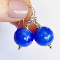 Image 5 of Blue Rounds Earrings - Larger