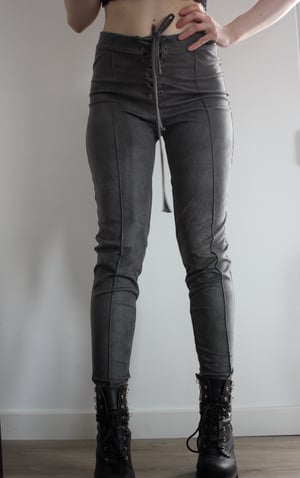 Image of SAMPLE SALE - STONE GREY SUEDE PANTS (Size M)