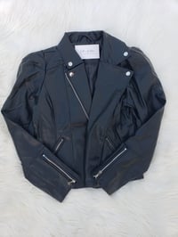 Image 1 of Black Faux Leather Jacket 