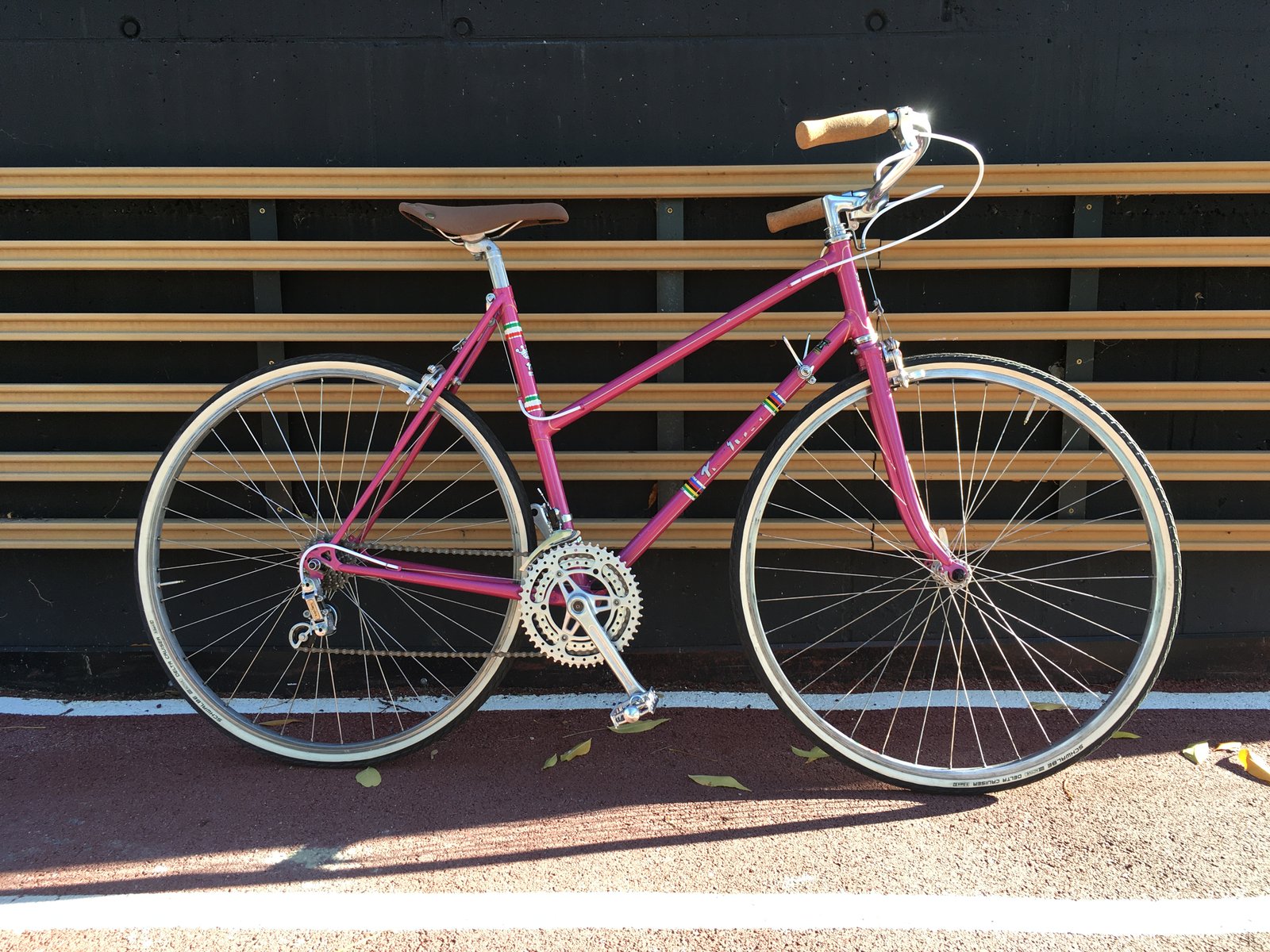 pink commuter bike