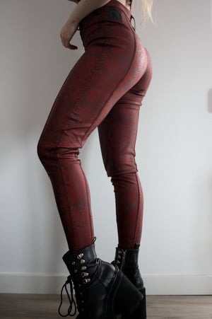 Image of SAMPLE SALE - RUSTY SNAKE PRINT LACE UP PANTS (Size S/M)