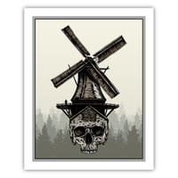 Windmill Skull - 8x10" PRINT