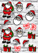 Assorted Santa, Bows, and Presents | Christmas Sticker Pack (16)