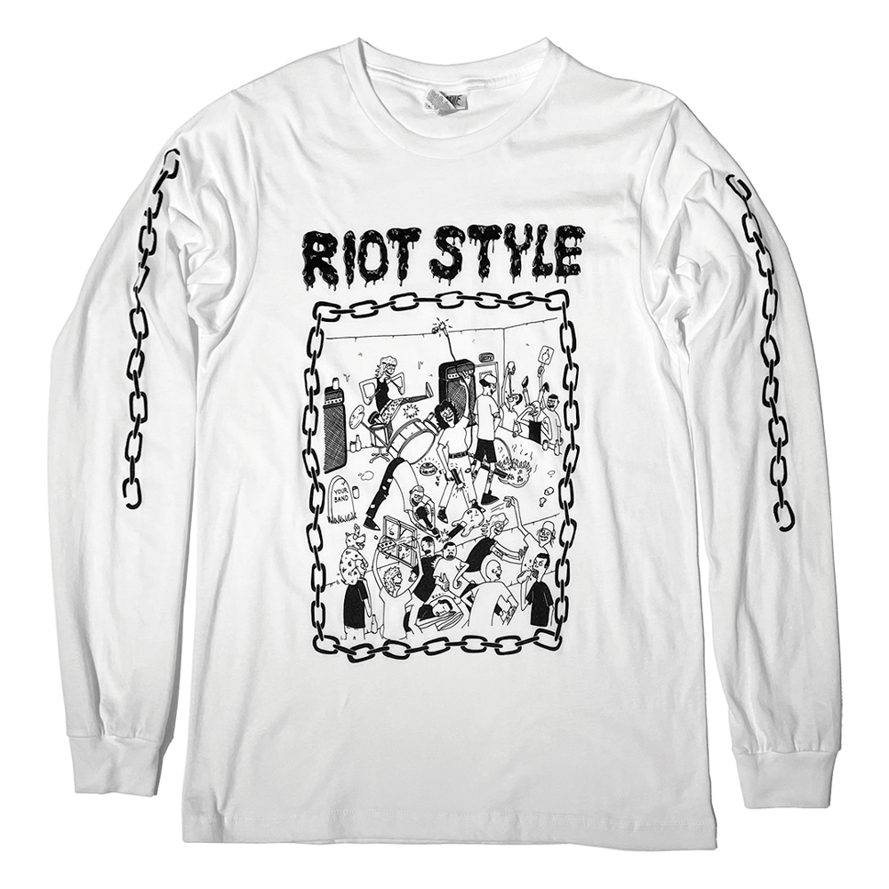 Image of Waybad x Riot Style - No Encore T-Shirt (Long Sleeve / White)
