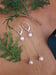 Image of White Pearl Earrings with Sterling Chain 5EH
